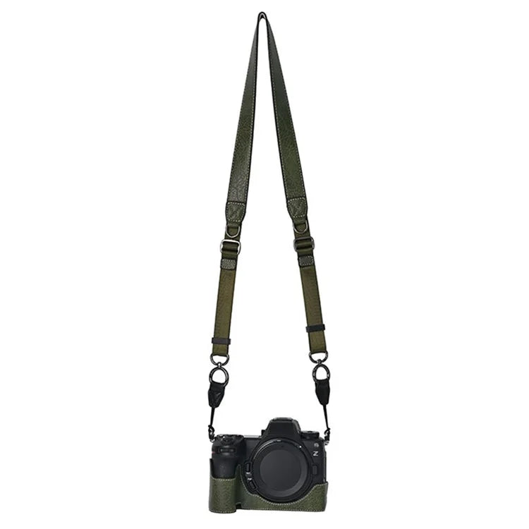 For Nikon Z6 III Camera Case with Shoulder Strap Large Cutout Litchi Texture PU Leather Protective Cover