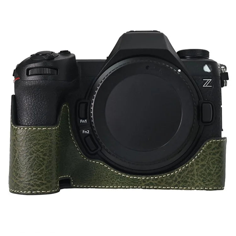 For Nikon Z6 III Camera Case with Shoulder Strap Large Cutout Litchi Texture PU Leather Protective Cover