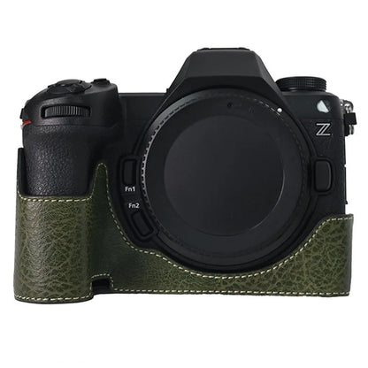 For Nikon Z6 III Camera Case with Shoulder Strap Large Cutout Litchi Texture PU Leather Protective Cover