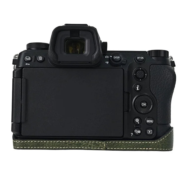 For Nikon Z6 III Camera Case with Shoulder Strap Large Cutout Litchi Texture PU Leather Protective Cover