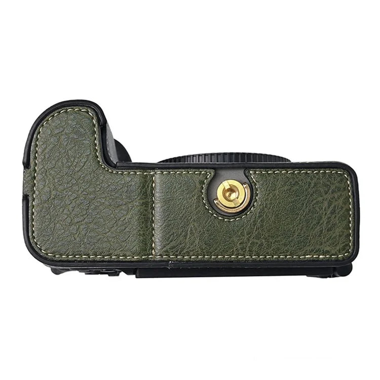 For Nikon Z6 III Camera Case with Shoulder Strap Large Cutout Litchi Texture PU Leather Protective Cover