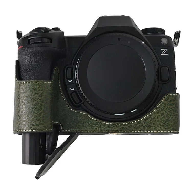 For Nikon Z6 III Camera Case with Shoulder Strap Large Cutout Litchi Texture PU Leather Protective Cover