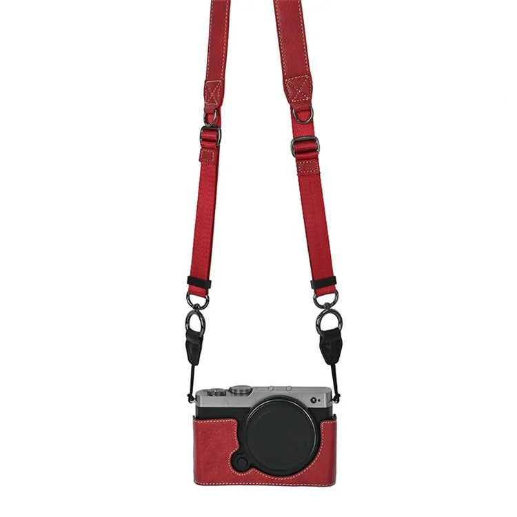 For Panasonic Lumix S9 Camera Case with Shoulder Strap Large Cutout Litchi Texture PU Protective Cover