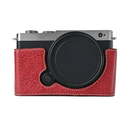 For Panasonic Lumix S9 Camera Case with Shoulder Strap Large Cutout Litchi Texture PU Protective Cover