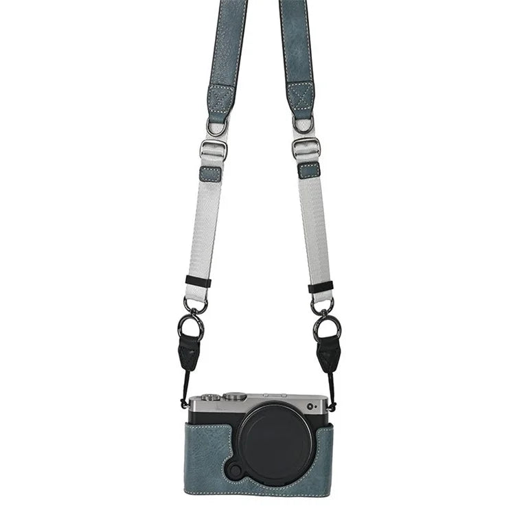 For Panasonic Lumix S9 Camera Case with Shoulder Strap Large Cutout Litchi Texture PU Protective Cover