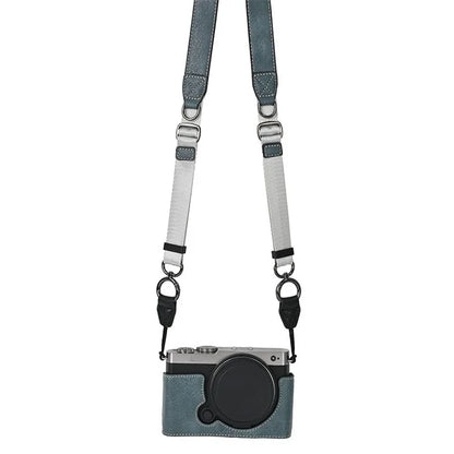 For Panasonic Lumix S9 Camera Case with Shoulder Strap Large Cutout Litchi Texture PU Protective Cover