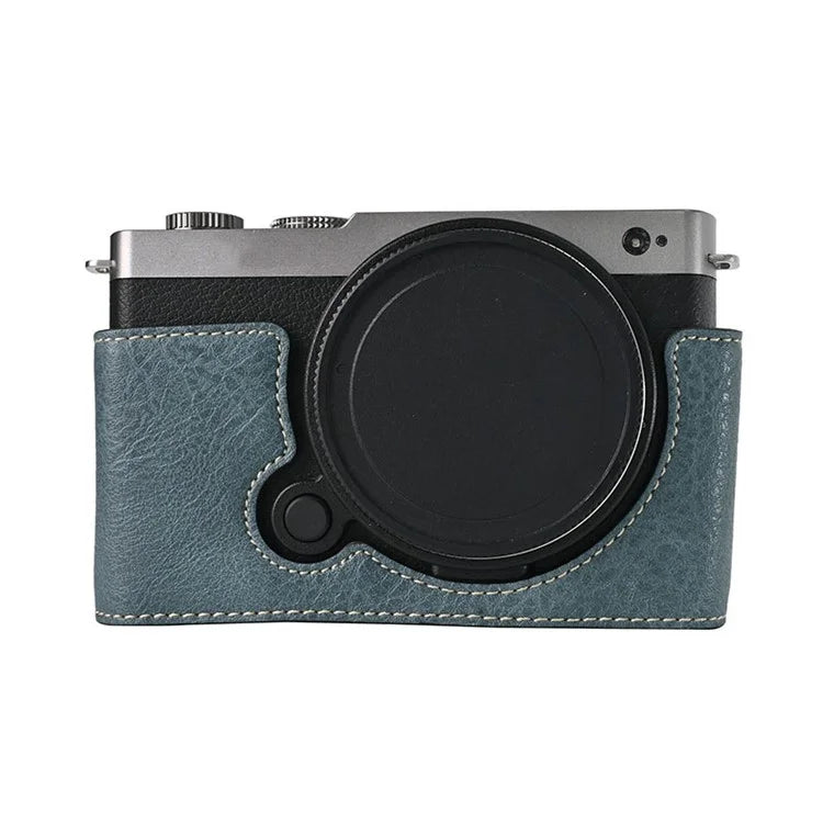 For Panasonic Lumix S9 Camera Case with Shoulder Strap Large Cutout Litchi Texture PU Protective Cover