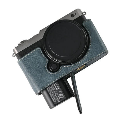 For Panasonic Lumix S9 Camera Case with Shoulder Strap Large Cutout Litchi Texture PU Protective Cover