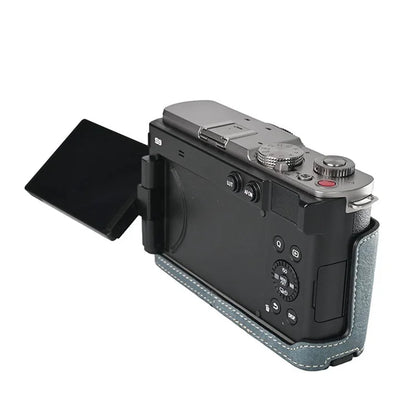 For Panasonic Lumix S9 Camera Case with Shoulder Strap Large Cutout Litchi Texture PU Protective Cover