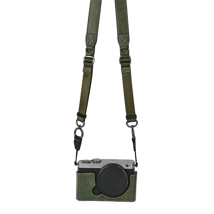For Panasonic Lumix S9 Camera Case with Shoulder Strap Large Cutout Litchi Texture PU Protective Cover