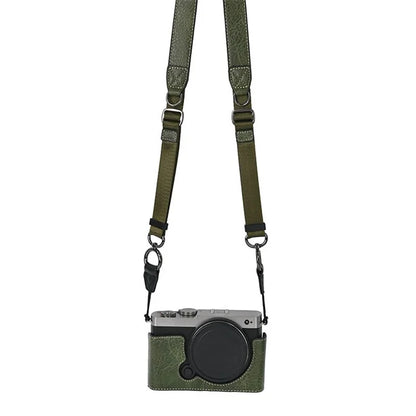 For Panasonic Lumix S9 Camera Case with Shoulder Strap Large Cutout Litchi Texture PU Protective Cover