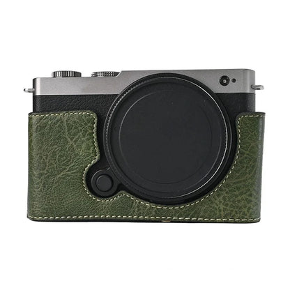 For Panasonic Lumix S9 Camera Case with Shoulder Strap Large Cutout Litchi Texture PU Protective Cover