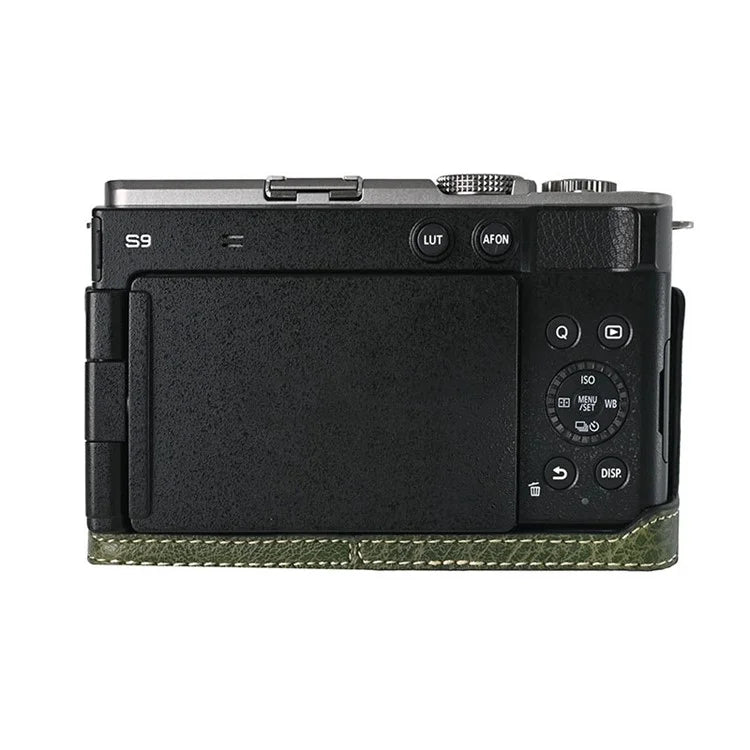 For Panasonic Lumix S9 Camera Case with Shoulder Strap Large Cutout Litchi Texture PU Protective Cover