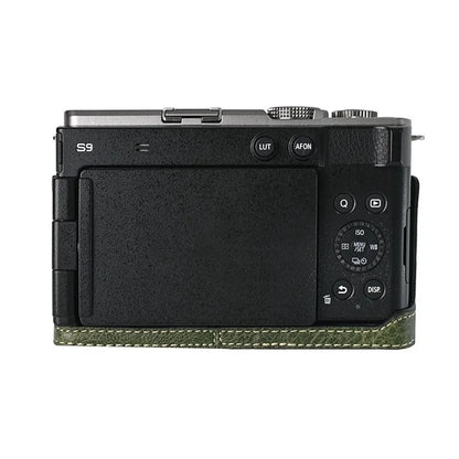 For Panasonic Lumix S9 Camera Case with Shoulder Strap Large Cutout Litchi Texture PU Protective Cover