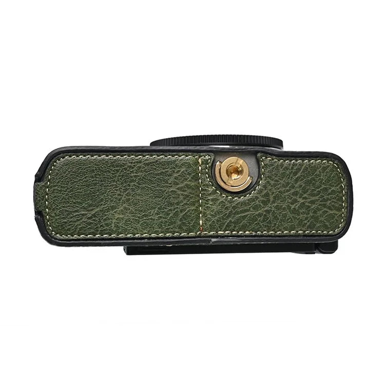 For Panasonic Lumix S9 Camera Case with Shoulder Strap Large Cutout Litchi Texture PU Protective Cover