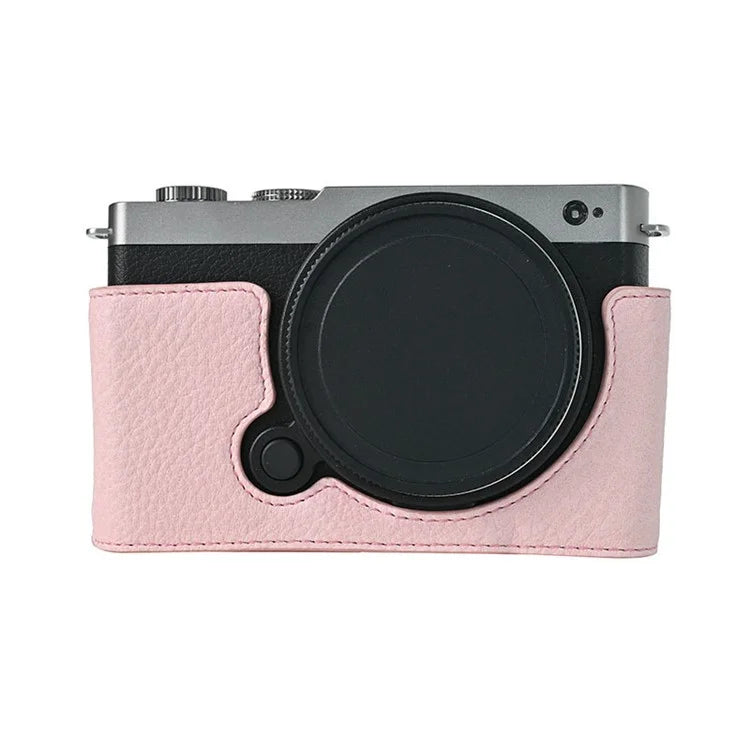 For Panasonic Lumix S9 Camera Case with Shoulder Strap Large Cutout Litchi Texture PU Protective Cover