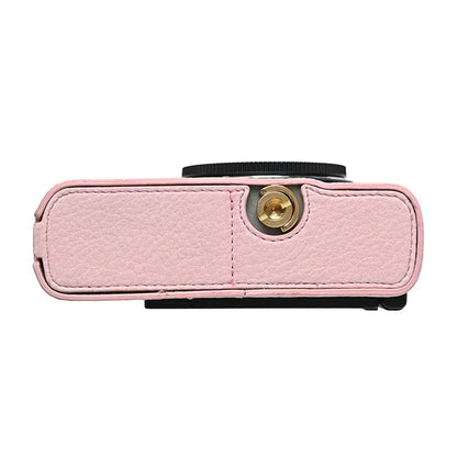 For Panasonic Lumix S9 Camera Case with Shoulder Strap Large Cutout Litchi Texture PU Protective Cover