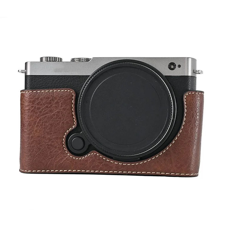 For Panasonic Lumix S9 Camera Case with Shoulder Strap Large Cutout Litchi Texture PU Protective Cover