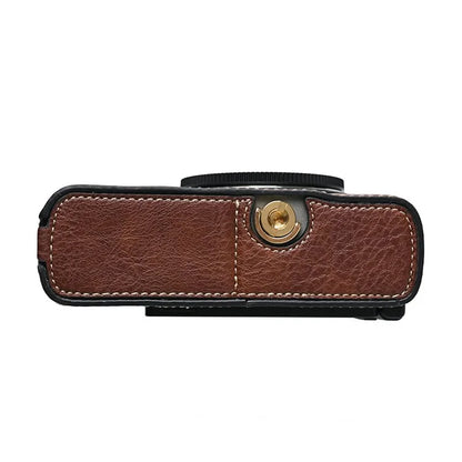 For Panasonic Lumix S9 Camera Case with Shoulder Strap Large Cutout Litchi Texture PU Protective Cover