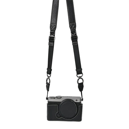 For Panasonic Lumix S9 Camera Case with Shoulder Strap Large Cutout Litchi Texture PU Protective Cover