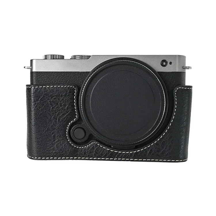 For Panasonic Lumix S9 Camera Case with Shoulder Strap Large Cutout Litchi Texture PU Protective Cover