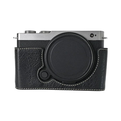 For Panasonic Lumix S9 Camera Case with Shoulder Strap Large Cutout Litchi Texture PU Protective Cover
