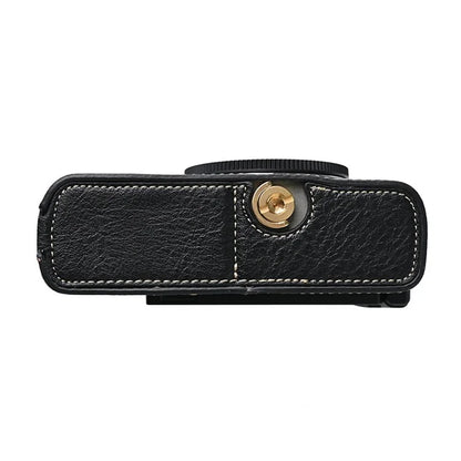 For Panasonic Lumix S9 Camera Case with Shoulder Strap Large Cutout Litchi Texture PU Protective Cover