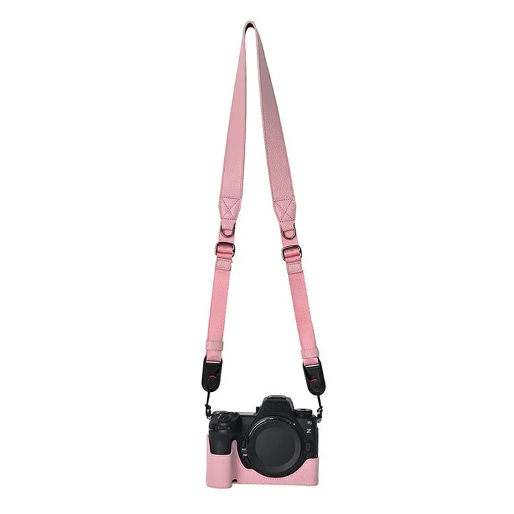 For Nikon Z6 III Camera Case Large Opening Genuine Cow Leather Protector with Shoulder Strap