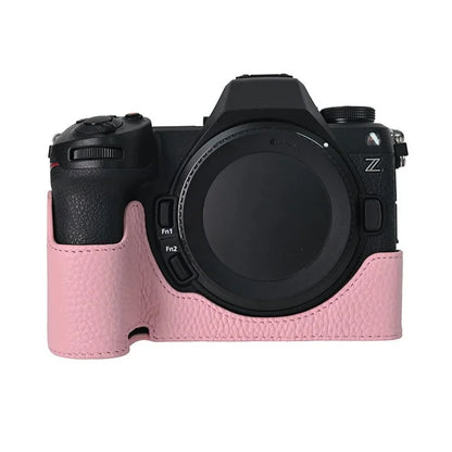For Nikon Z6 III Camera Case Large Opening Genuine Cow Leather Protector with Shoulder Strap
