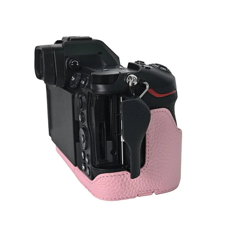 For Nikon Z6 III Camera Case Large Opening Genuine Cow Leather Protector with Shoulder Strap
