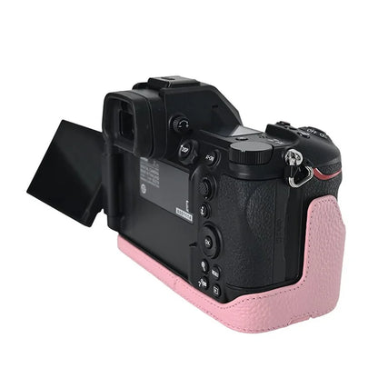 For Nikon Z6 III Camera Case Large Opening Genuine Cow Leather Protector with Shoulder Strap