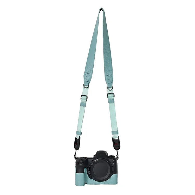 For Nikon Z6 III Camera Case Large Opening Genuine Cow Leather Protector with Shoulder Strap