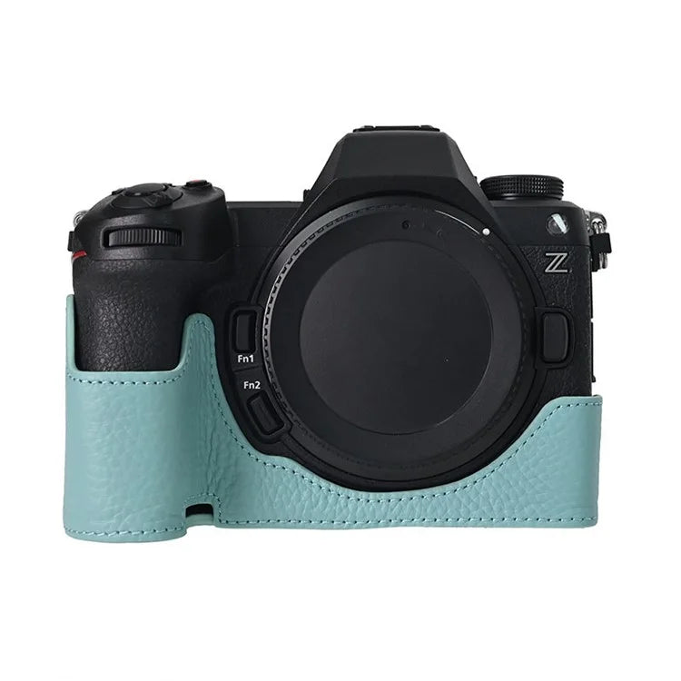 For Nikon Z6 III Camera Case Large Opening Genuine Cow Leather Protector with Shoulder Strap