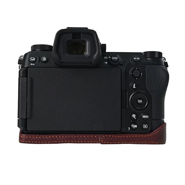 For Nikon Z6 III Camera Case Large Opening Genuine Cow Leather Protector with Shoulder Strap