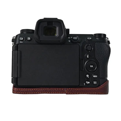 For Nikon Z6 III Camera Case Large Opening Genuine Cow Leather Protector with Shoulder Strap