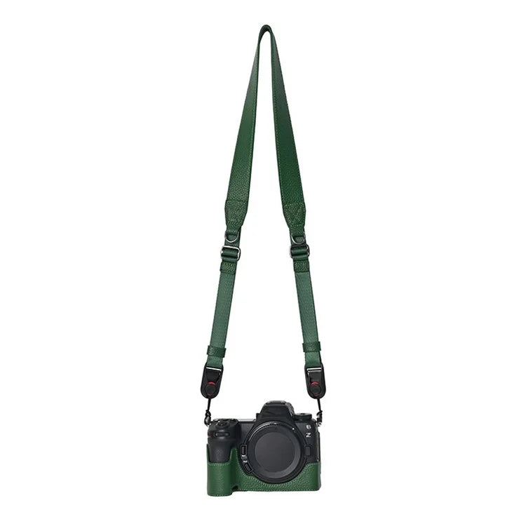 For Nikon Z6 III Camera Case Large Opening Genuine Cow Leather Protector with Shoulder Strap