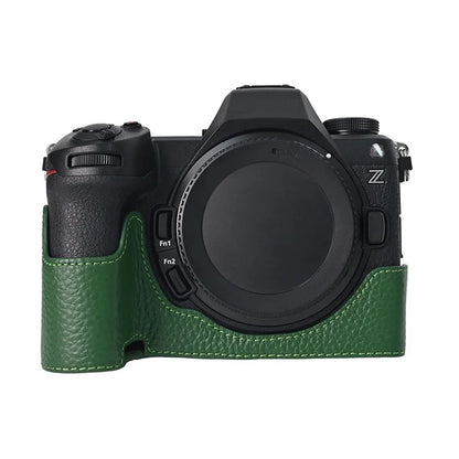 For Nikon Z6 III Camera Case Large Opening Genuine Cow Leather Protector with Shoulder Strap