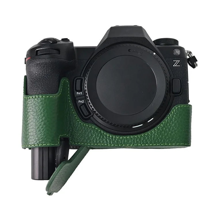 For Nikon Z6 III Camera Case Large Opening Genuine Cow Leather Protector with Shoulder Strap