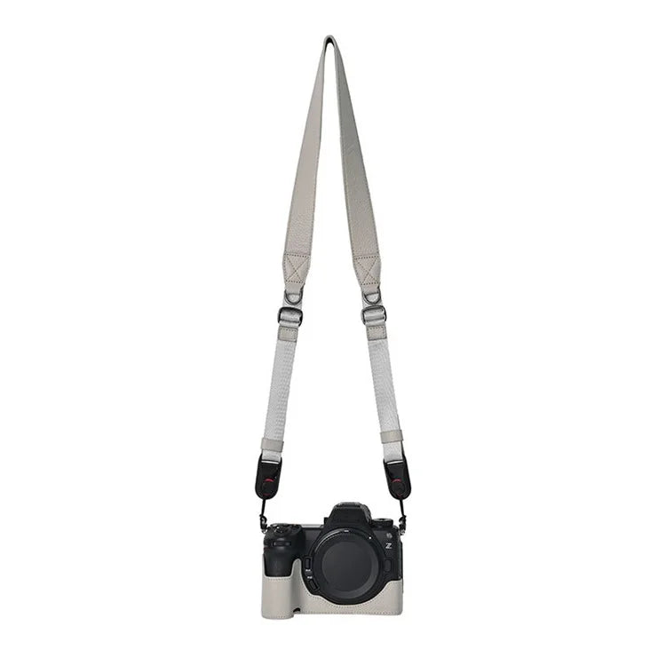 For Nikon Z6 III Camera Case Large Opening Genuine Cow Leather Protector with Shoulder Strap