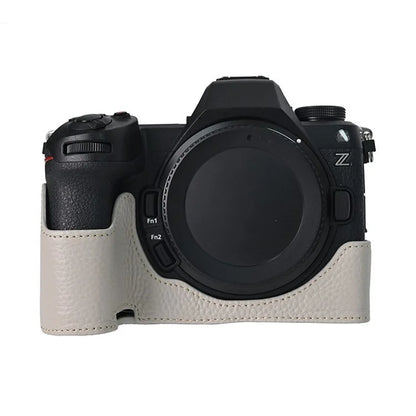 For Nikon Z6 III Camera Case Large Opening Genuine Cow Leather Protector with Shoulder Strap