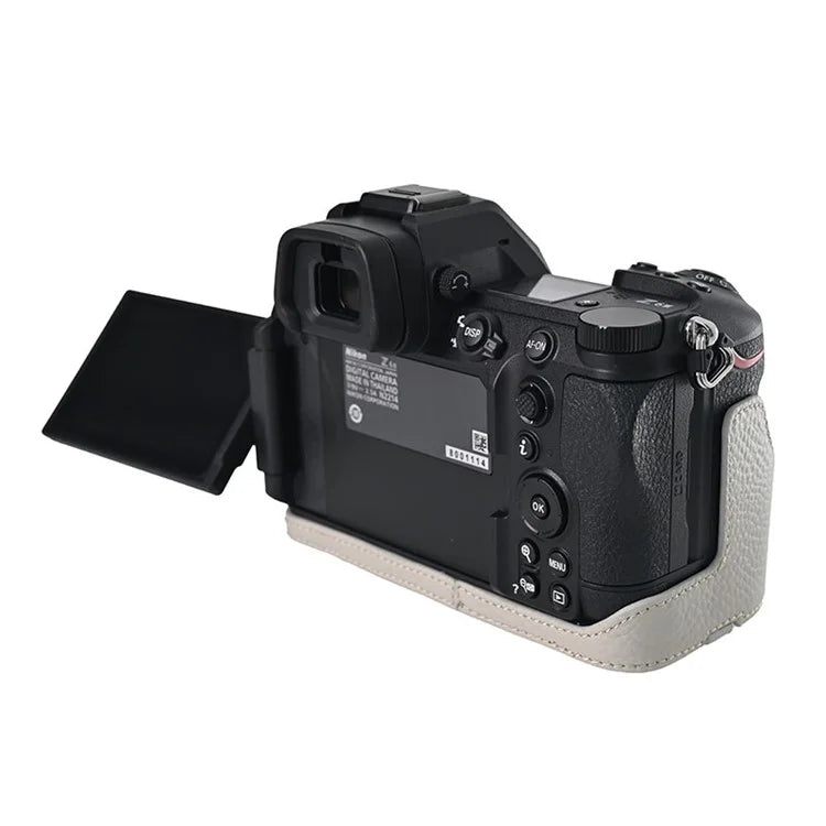 For Nikon Z6 III Camera Case Large Opening Genuine Cow Leather Protector with Shoulder Strap