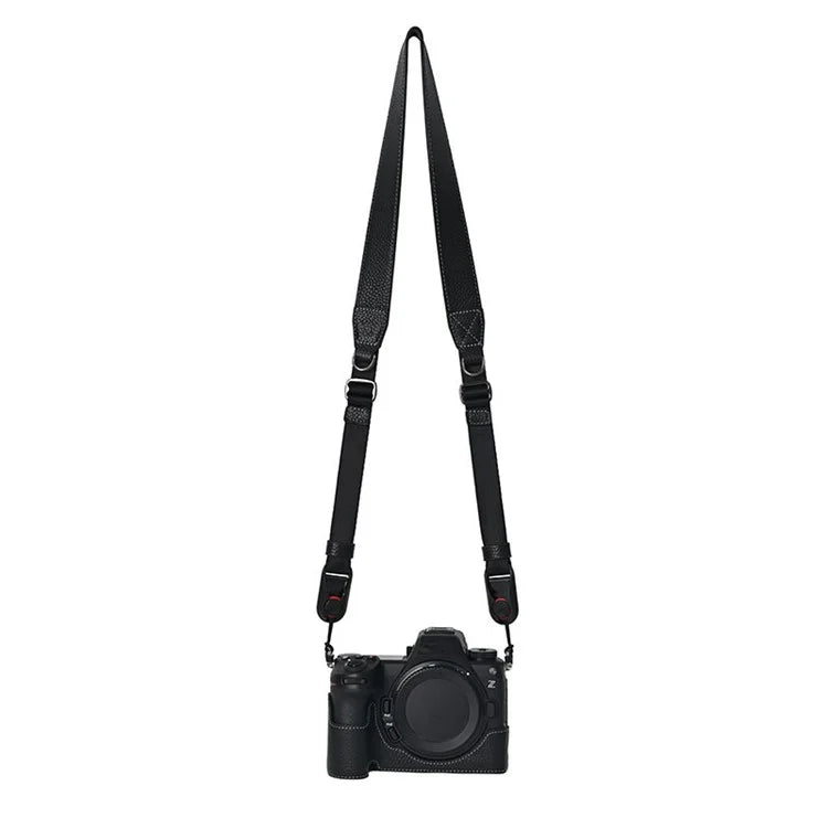 For Nikon Z6 III Camera Case Large Opening Genuine Cow Leather Protector with Shoulder Strap