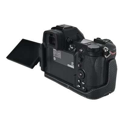 For Nikon Z6 III Camera Case Large Opening Genuine Cow Leather Protector with Shoulder Strap