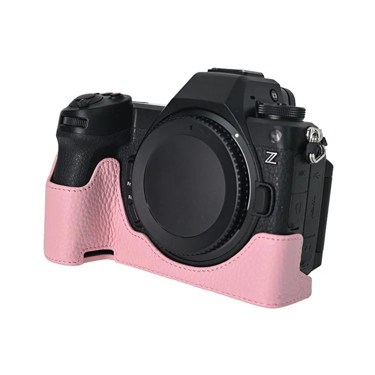 For Nikon Z6 III Camera Case Large Opening Genuine Cow Leather Protector with Wrist Strap