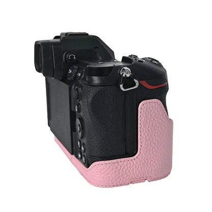 For Nikon Z6 III Camera Case Large Opening Genuine Cow Leather Protector with Wrist Strap
