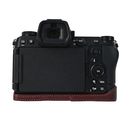 For Nikon Z6 III Camera Case Large Opening Genuine Cow Leather Protector with Wrist Strap