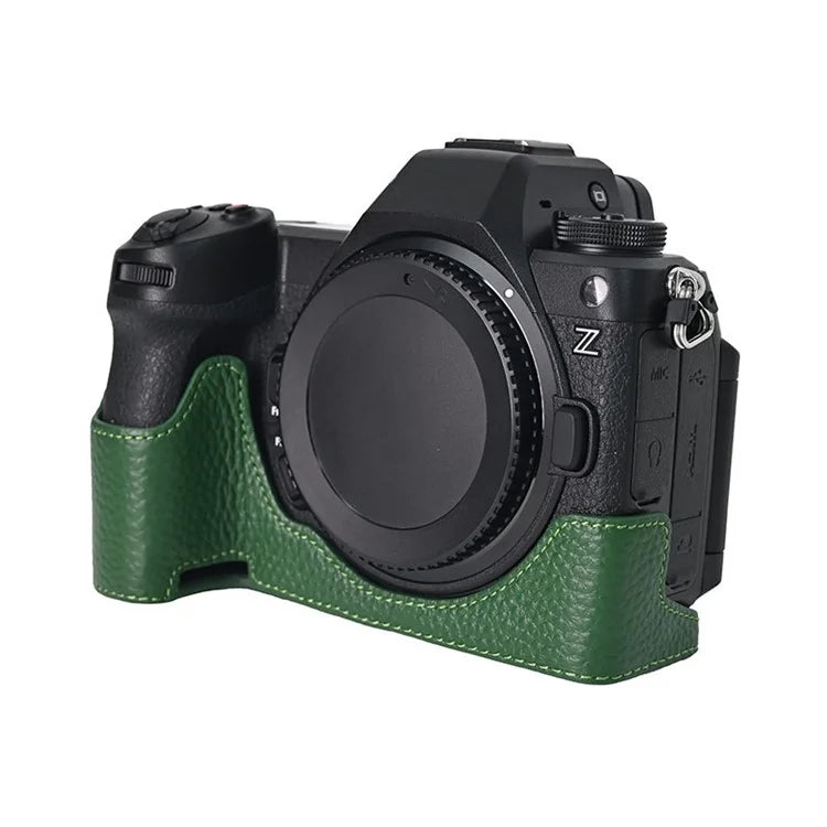 For Nikon Z6 III Camera Case Large Opening Genuine Cow Leather Protector with Wrist Strap