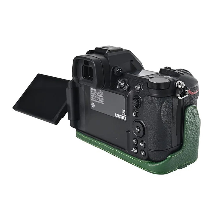 For Nikon Z6 III Camera Case Large Opening Genuine Cow Leather Protector with Wrist Strap