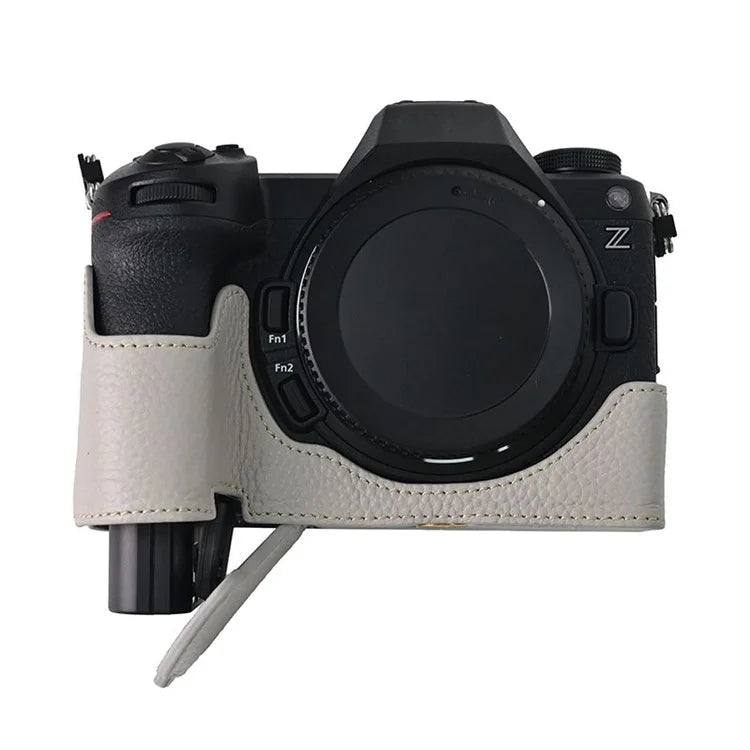 For Nikon Z6 III Camera Case Large Opening Genuine Cow Leather Protector with Wrist Strap