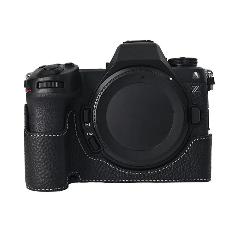 For Nikon Z6 III Camera Case Large Opening Genuine Cow Leather Protector with Wrist Strap